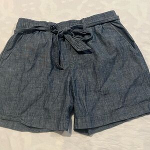 Polo Ralph Lauren Blue Tie-Waist Shorts Paperbag Chambray Size Medium